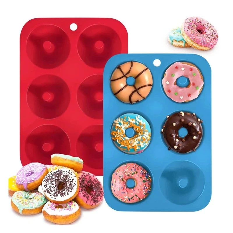 Donut Mold Silicone - 6 otworów silikonowe formy do pączków