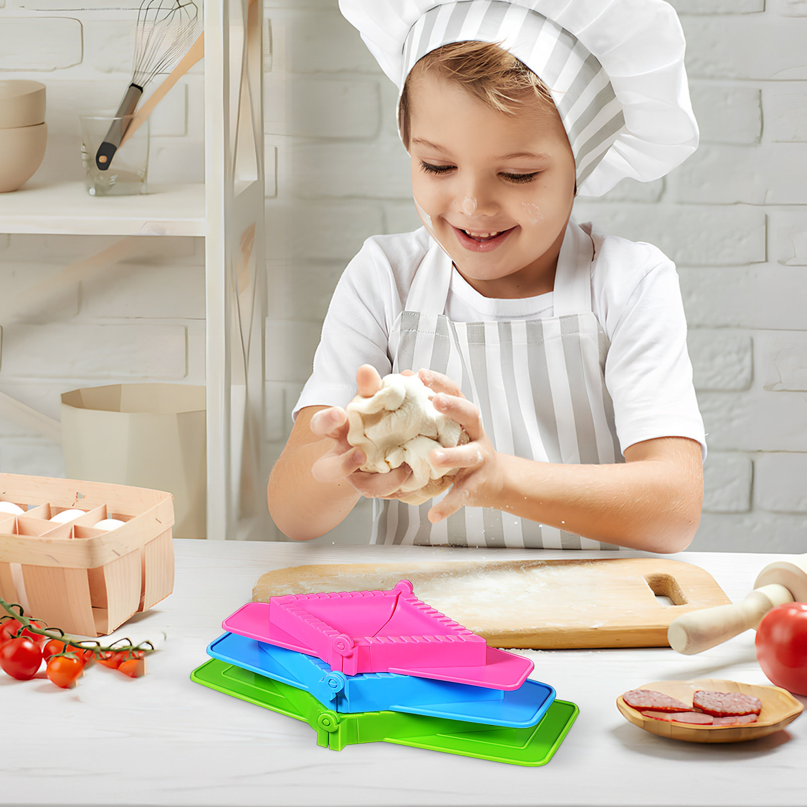 Dumpling Press Set - 3-częściowy zestaw plastikowych foremek do pierogów,