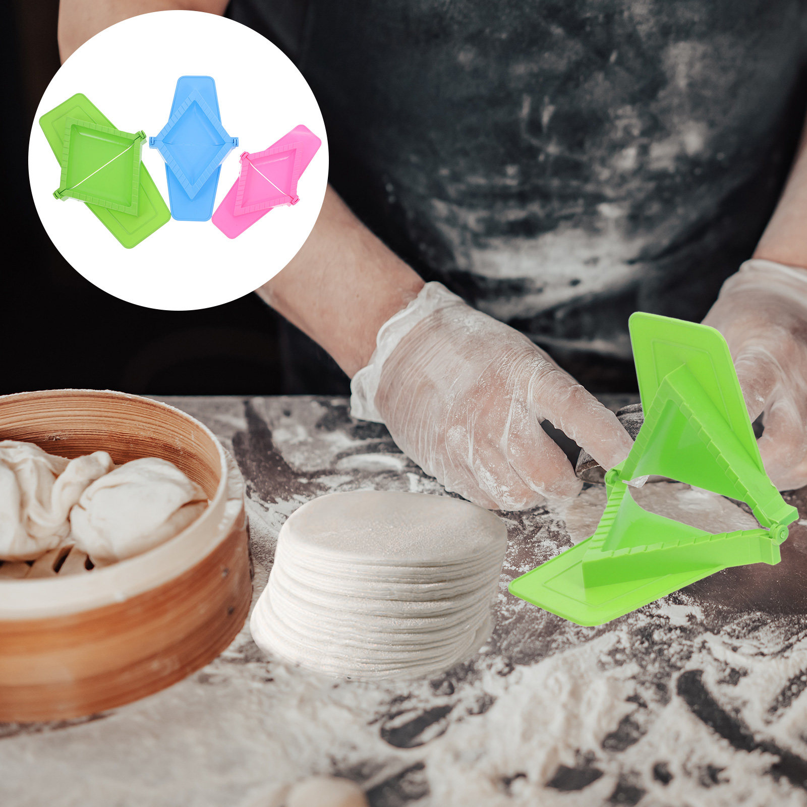 Potsticker Mold - 3 szt. Ręczna forma do pierogów,