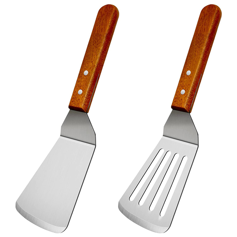 Okonomiyaki Spatula - Metalowe szpatułki do odlewanego żelazna patelnia,
