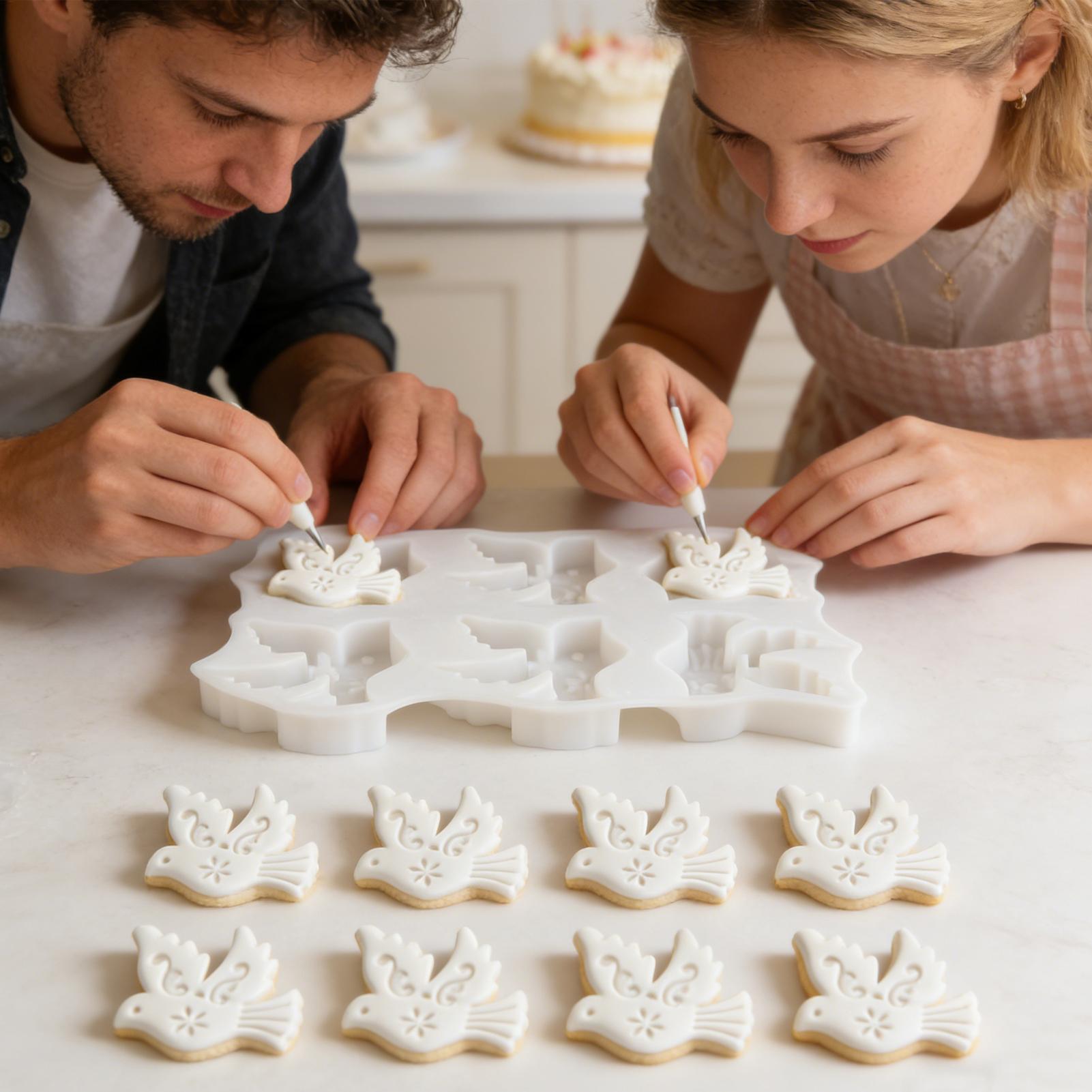 Potsticker Mold - Forma silikonowa w kształcie ptaka, 6-gniazdowa,