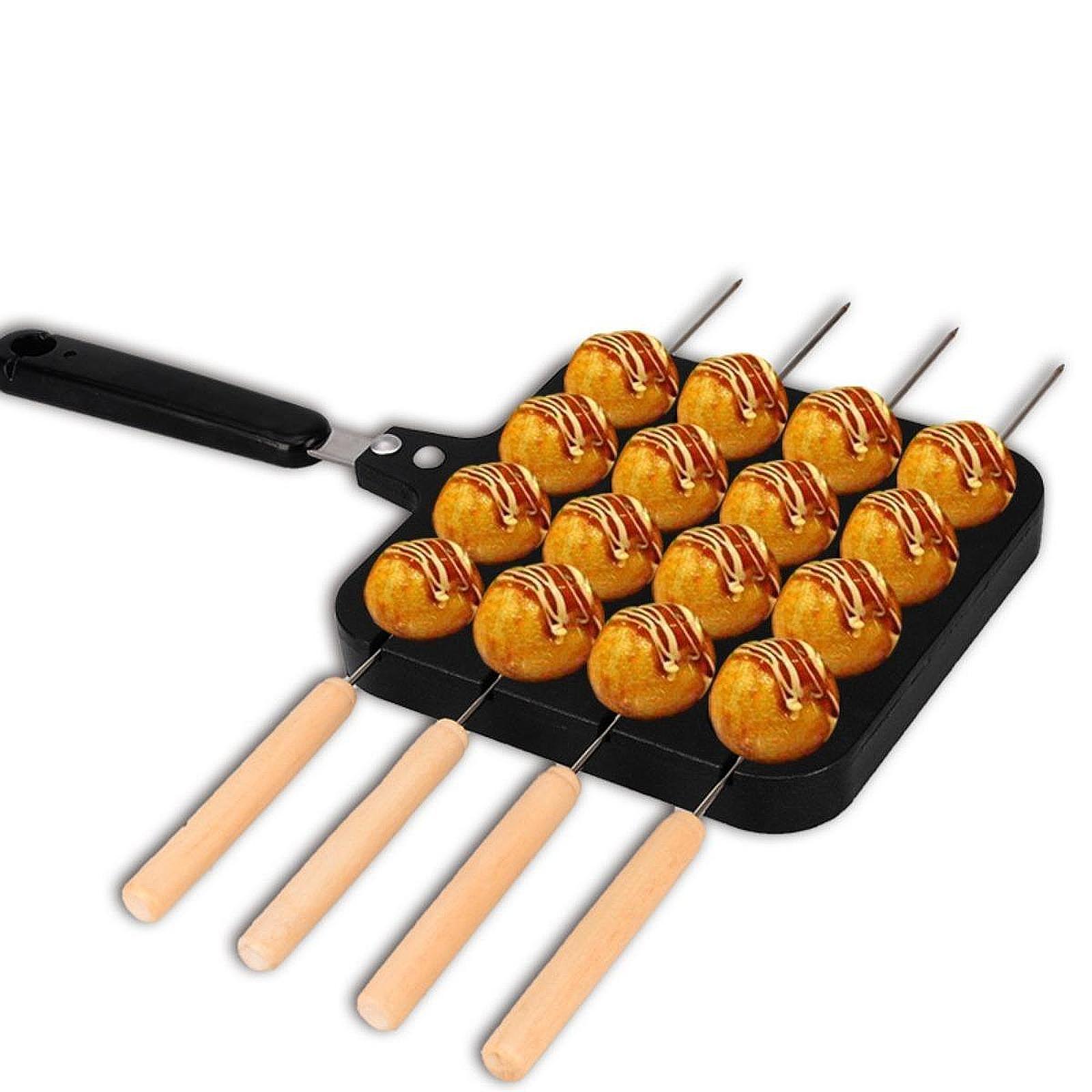 Takoyaki Grill Plate - Patelnia do takoyaki z widelcami, nieprzywierająca