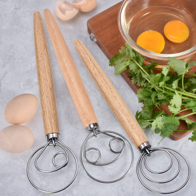 Danish Pancake Pan - 13-calowy dębowy uchwyt do ciasta duńskiego