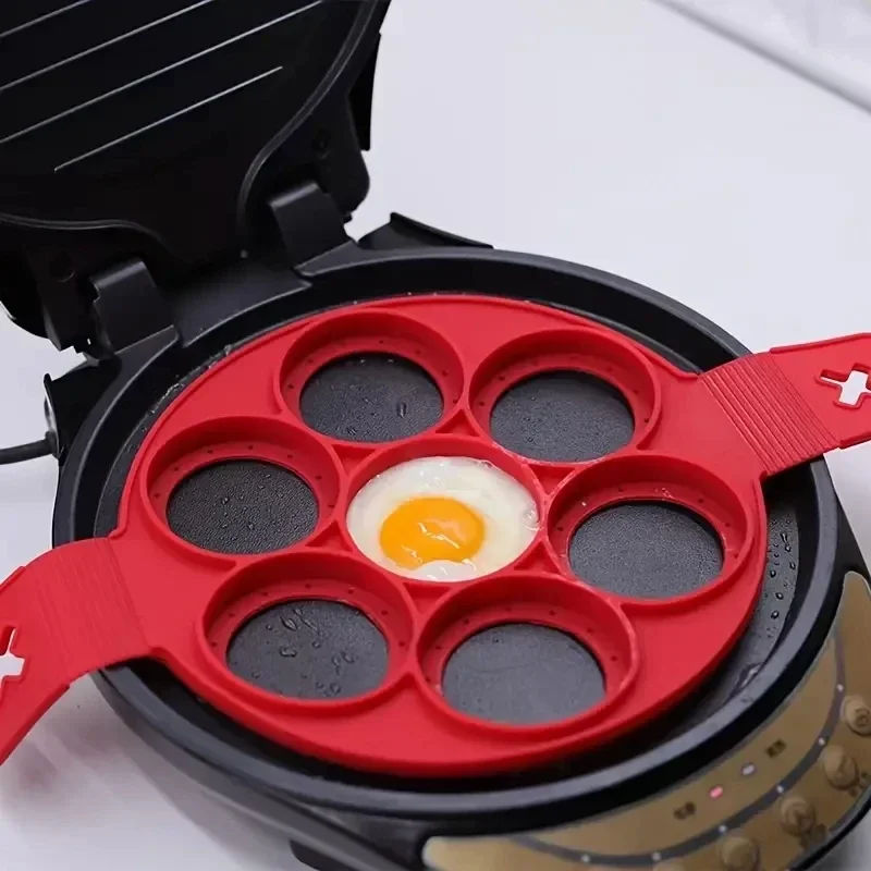 Egg Waffle Pan - Silikonowa okrągła patelnia z 7 otworami