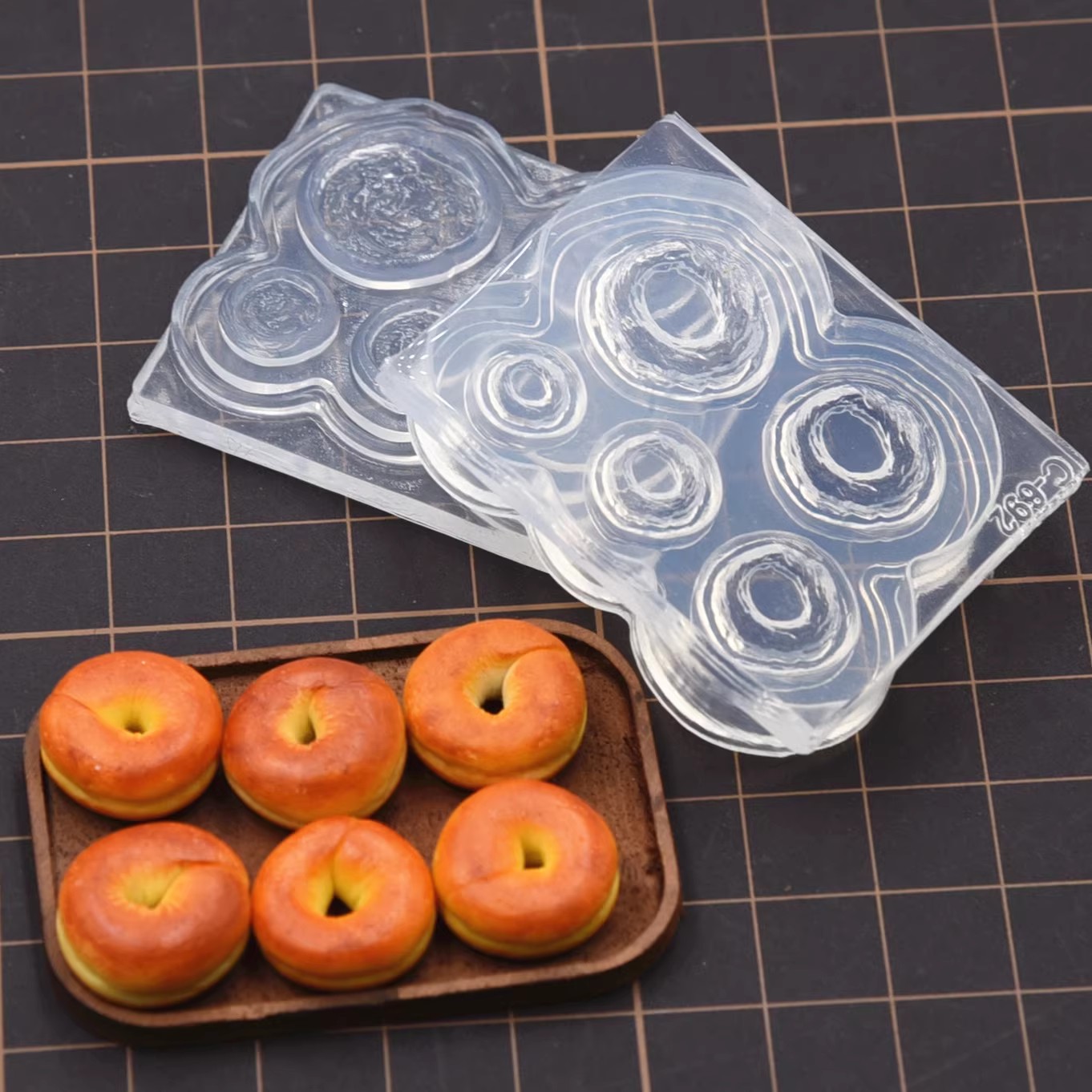 Donut Mold Silicone - Forma silikonowa do modeliny, mini bagel,
