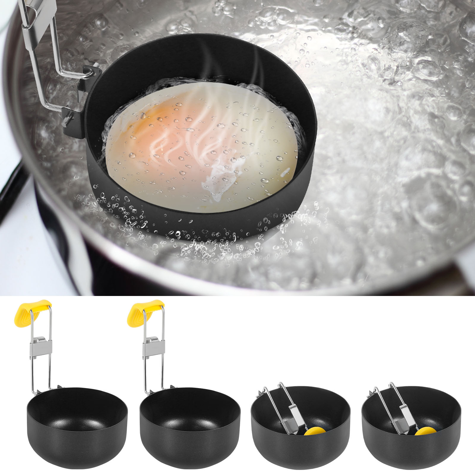 Mini Pancake Griddle - 4-pakowy kłusownik do jajek ze stali