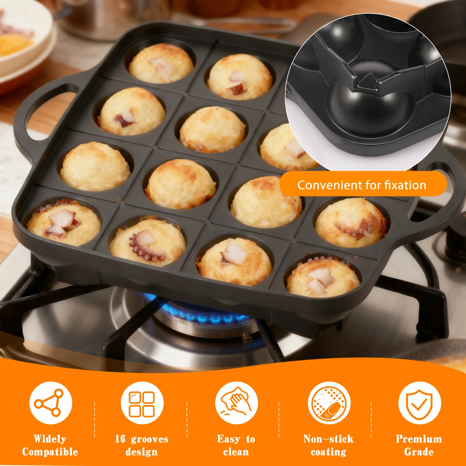 Forma do Takoyaki z 16 otworam – Takoyaki Grill Plate recenzja i cena