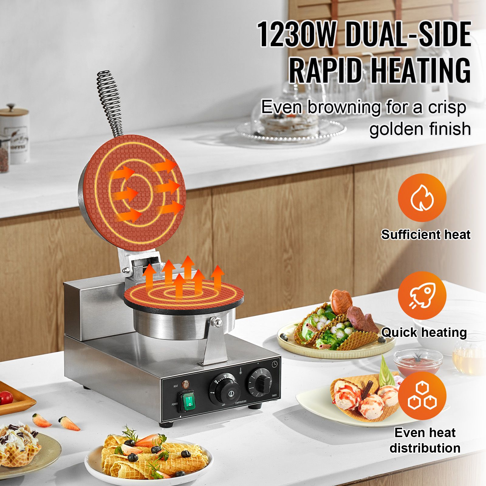 Elektryczna maszyna do robieni – Waffle Cone Maker recenzja i cena